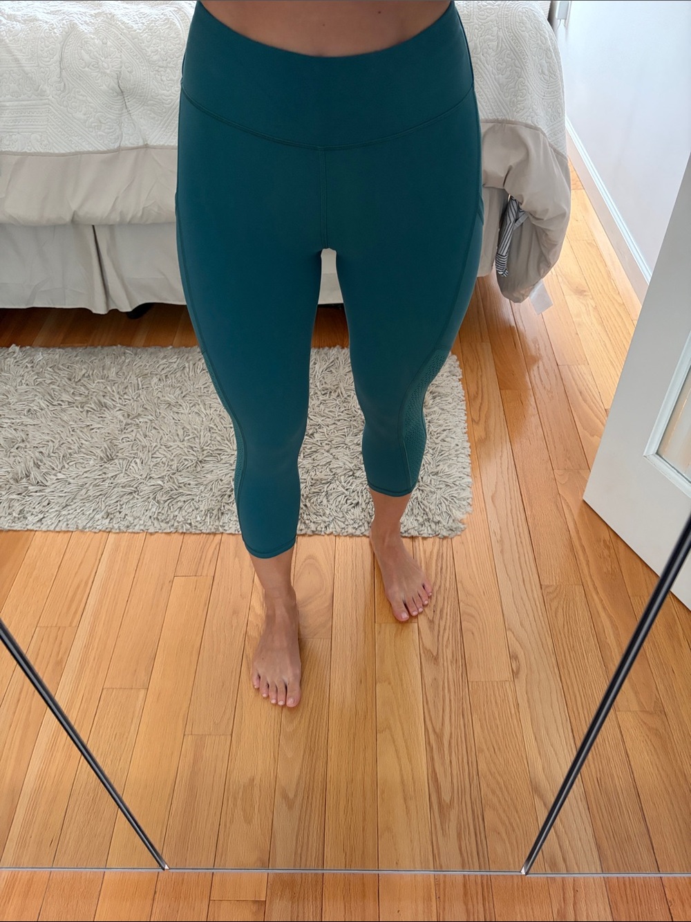 High-Waist Teal Women's Swim Capri